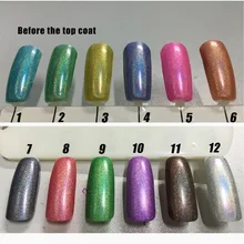Free shipping Holographic Holo Glitter nail Polish 6pcs Inail Gel Nail polish 15ml 12 colors for
