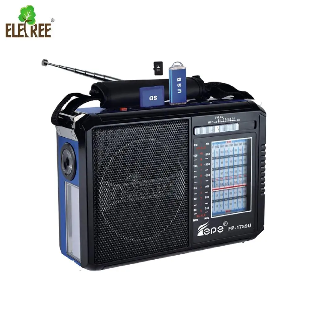 最高のポータブル充電式AM FM SW短波マルチバンドラジオ受信機、USB