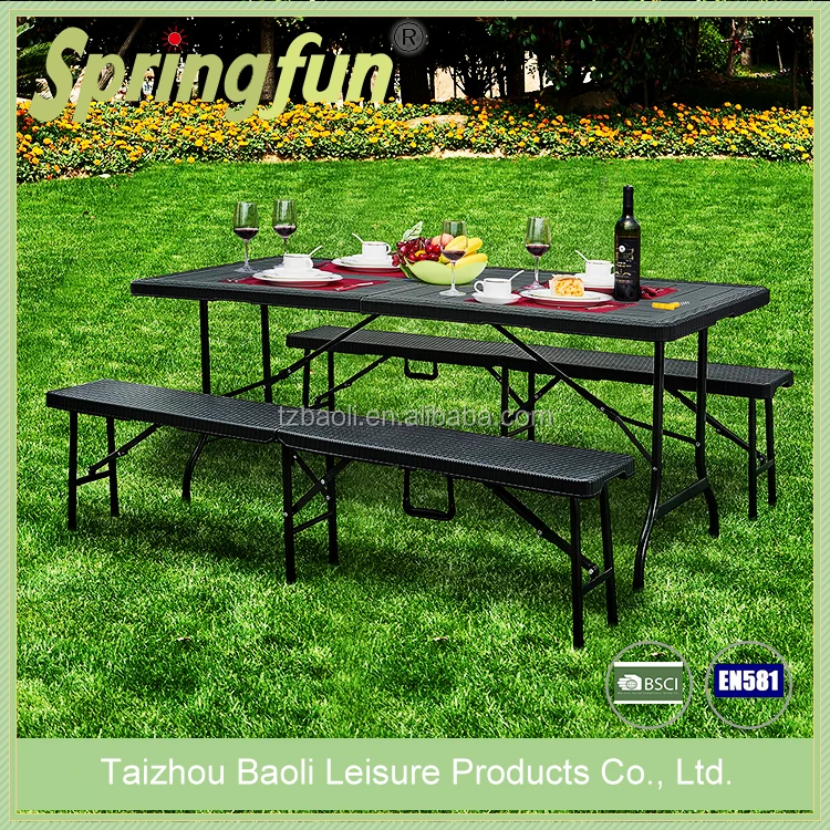 Hot Sale Outdoor HDPE Folding Back Wooden Foldable Plastic Chair