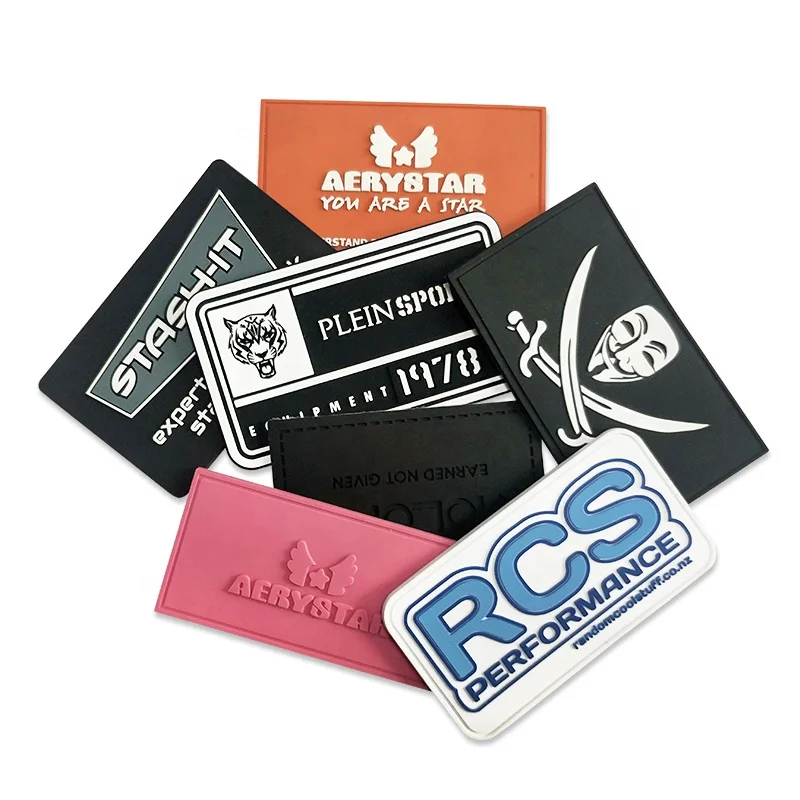 Non Toxic ODM Rubber Name Labels For Clothing Garment Logo Labels