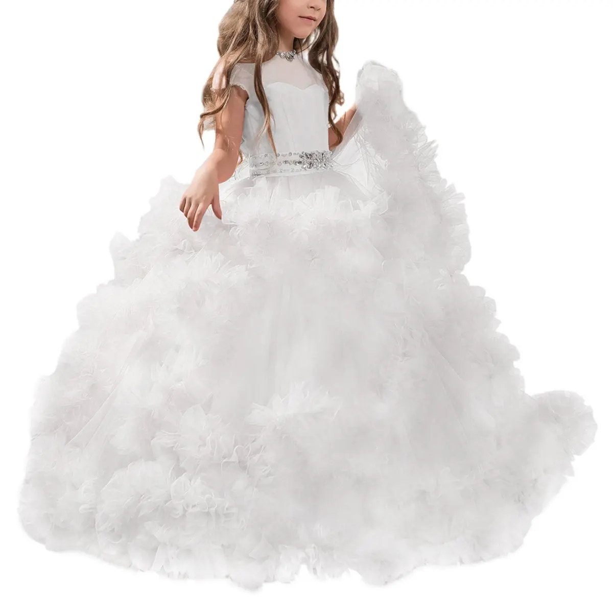  Stunning V-Back Luxury Pageant Tulle Ball Gowns for Girls 2-12  Year Old: Clothing, Shoes & Jewelry