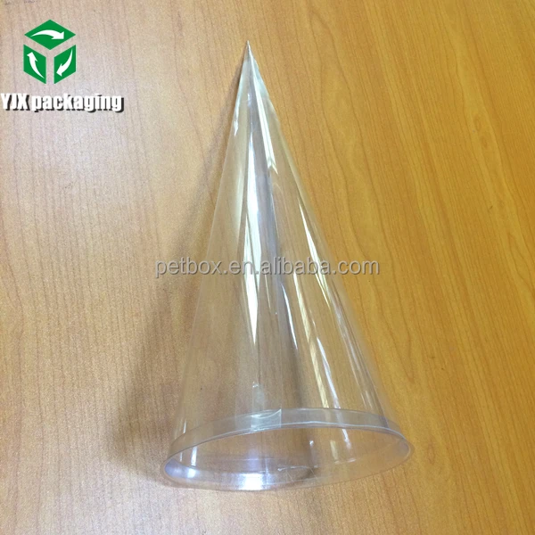 Cone Shaped Favor Plastic Fancy Transparent Gift Box clear