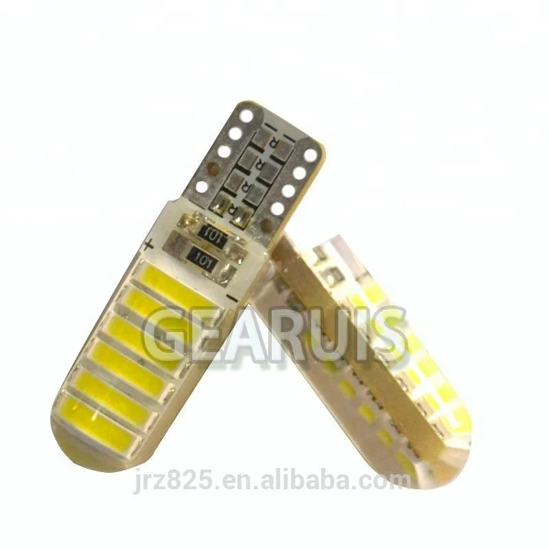 High Power 12V T10 100MA Silicone 12 SMD 7020 LED 7014 6500K Cold White Waterproof 194 168 501 Car Interior Led Lights