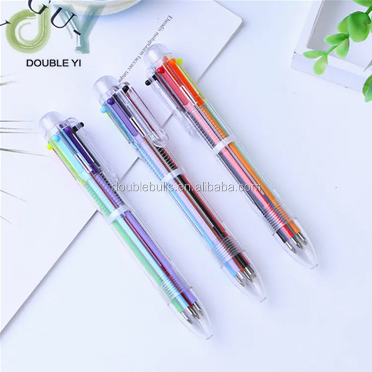 かわいい透明マルチカラーボールペン6色ボールペン学生文房具ペン Buy 多色ボールペンペン 6 色ボールペン 学生文具ペン Product On Alibaba Com