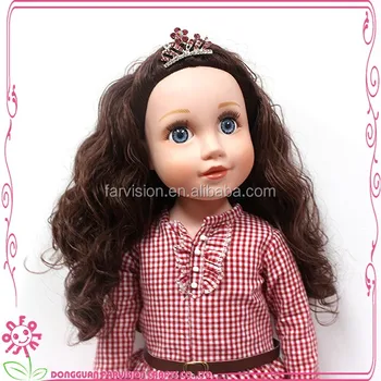 18 inch pretty doll soft vinyl baby doll with long hair