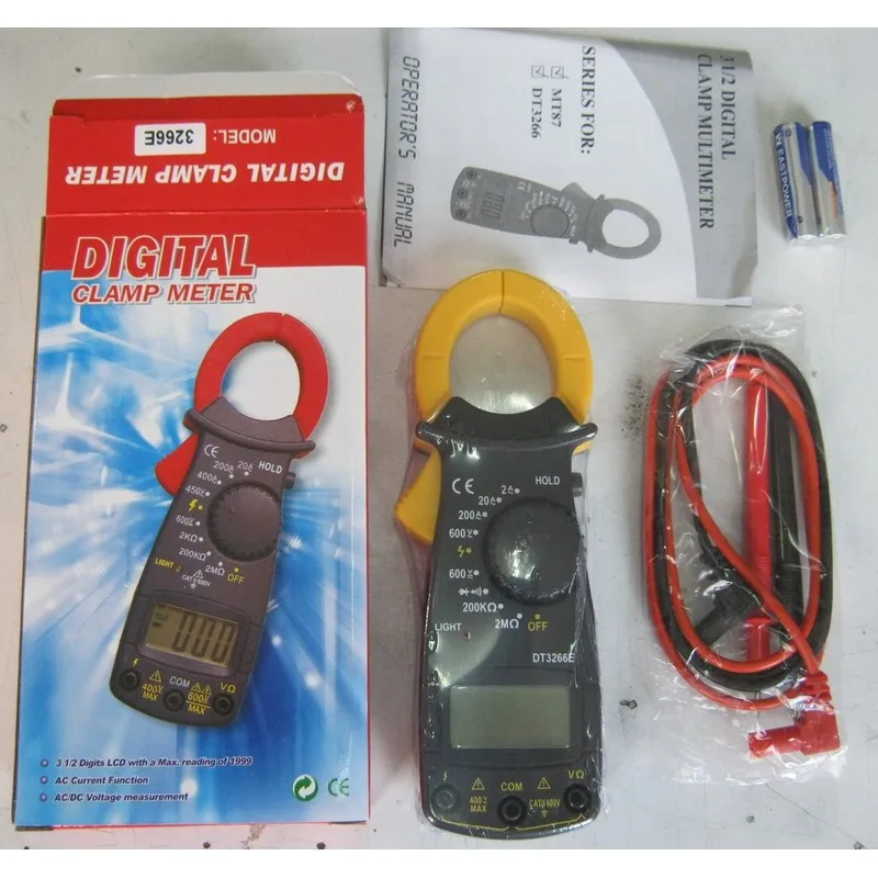 Portable Digital Clamp Meter DT3266E Voltmeter Ammeter Circuit Tester Electrical Tester Ampere Meter ACA 2A Meansurement DT3266E