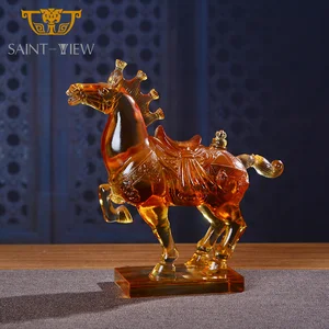 Customization Crystal Liuli Factory Directly Selling Tang Dynasty Large Fengshui Horse Sculpture