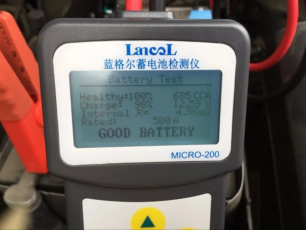 Automatic 12V Car Battery Tester Micro200 A5 Model SOC SOH IR Checker ABS Material Diagnostic Tools Portable Battery Tester