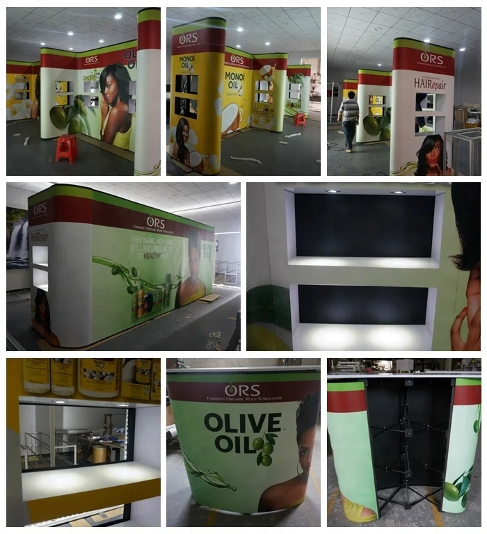 Portable Floor Standing Customized PVC Advertising Aluminum Frame Pop up Display Backdrop Wall for Trade Fair Booth