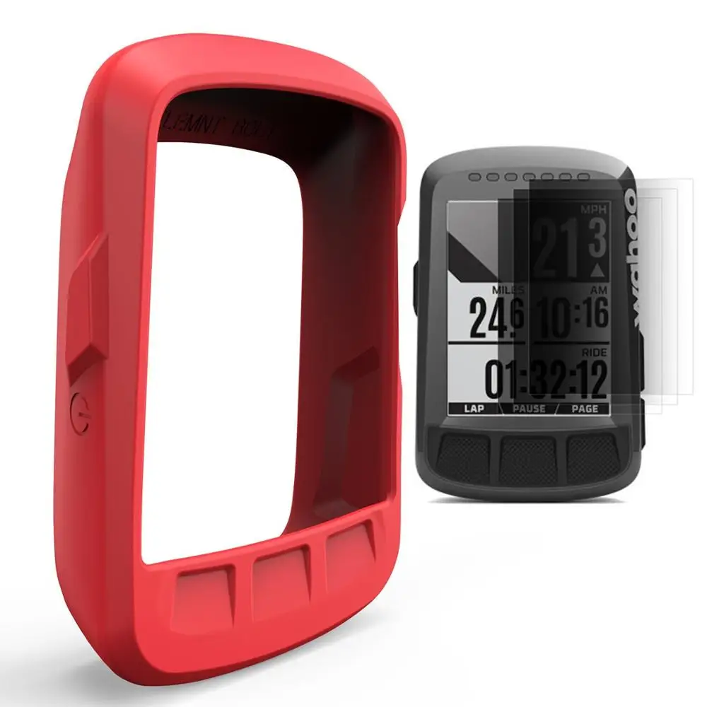 Wahoo Bolt GPS Bike Computer Screen Protector Silicone Gel Skin Case with Rubber Charm Covers the Entire Screen