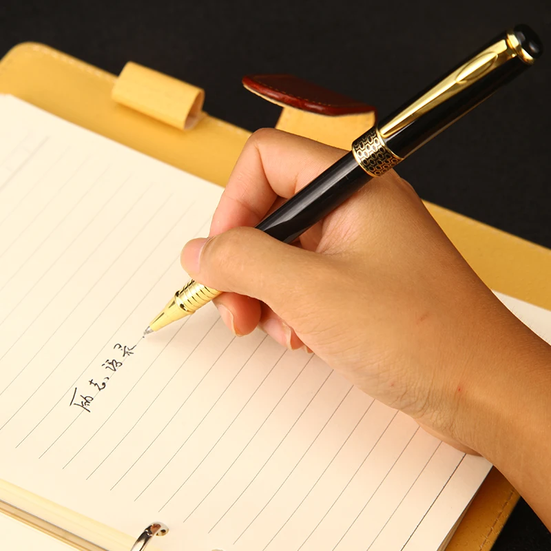 Ручка для подписей для бизнес-рекламы, нейтральная металлическая ручка, Высококачественная подарочная коробка, черная углеродная ручка для мужчин и женщин, водная ручка для студентов, под заказ