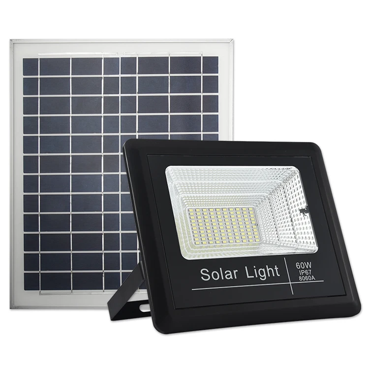 Energy saving ip67 solar led flood light aluminum outdoor waterproof housing 60W solar led flood light