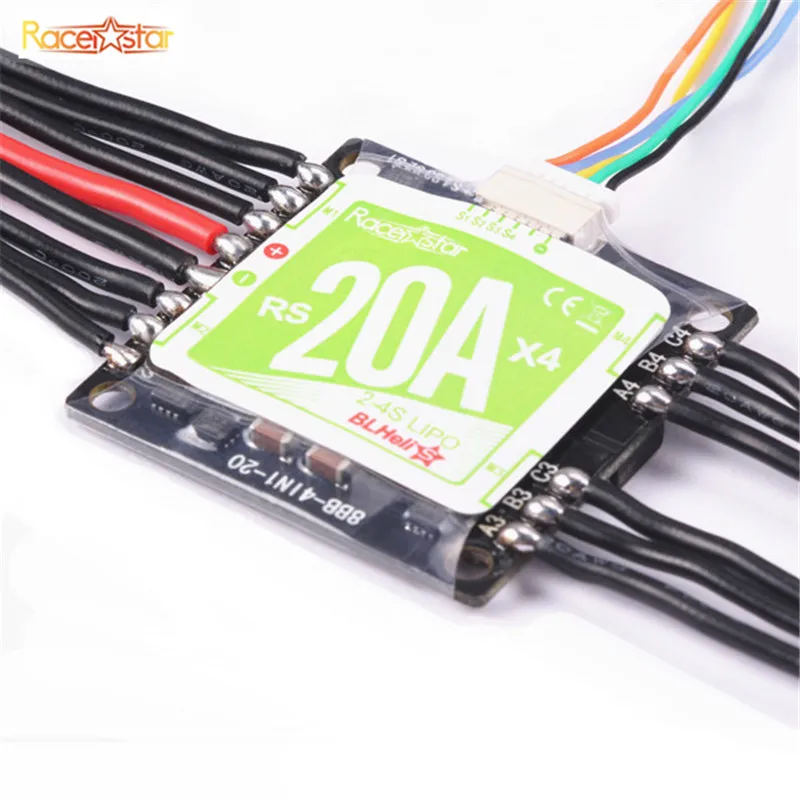 Racerstar Rs20ax4 20a 4 In 1 Blheli_s Opto Esc 2-4s Support 