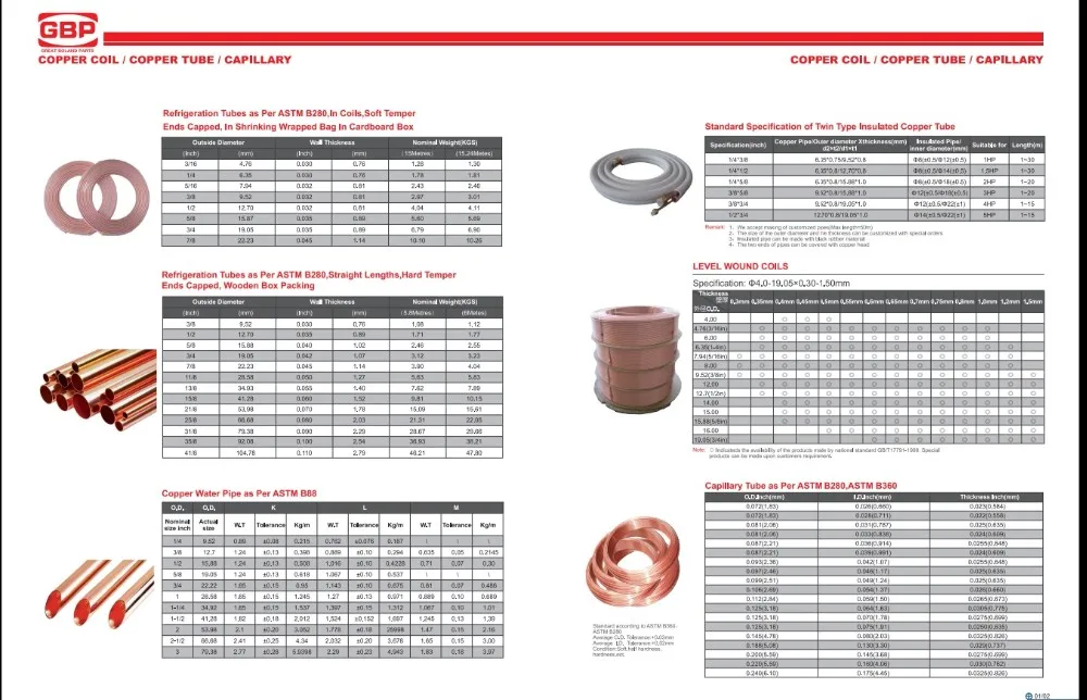 High Quality Copper Capillary Tube Capillary Tube Refrigerator Sizes