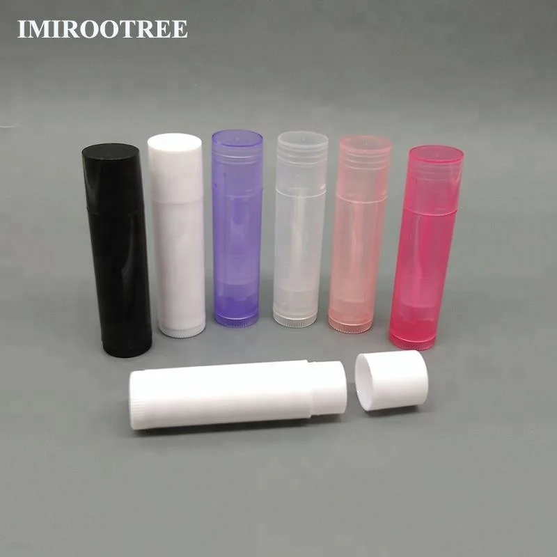 Empty Lip Balm Packaging Tube Custom Chapstick Tube 5g 5ml Clear Black ...