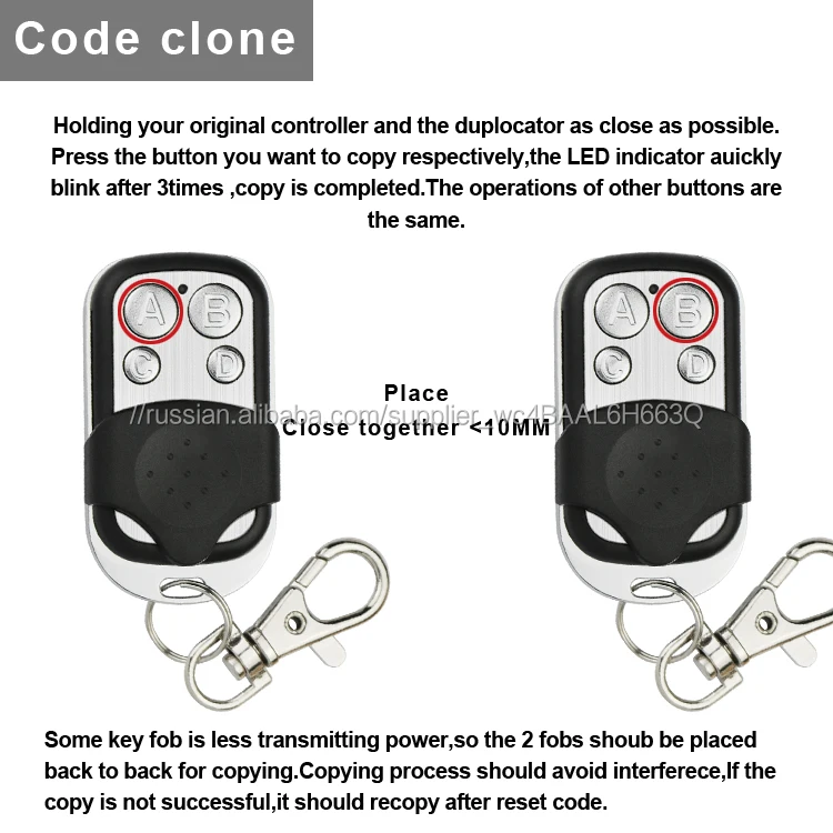 Двери гаража дистанционного управления копировальный фиксированный код 433,92 мГц 315 мГц 330 мГц
