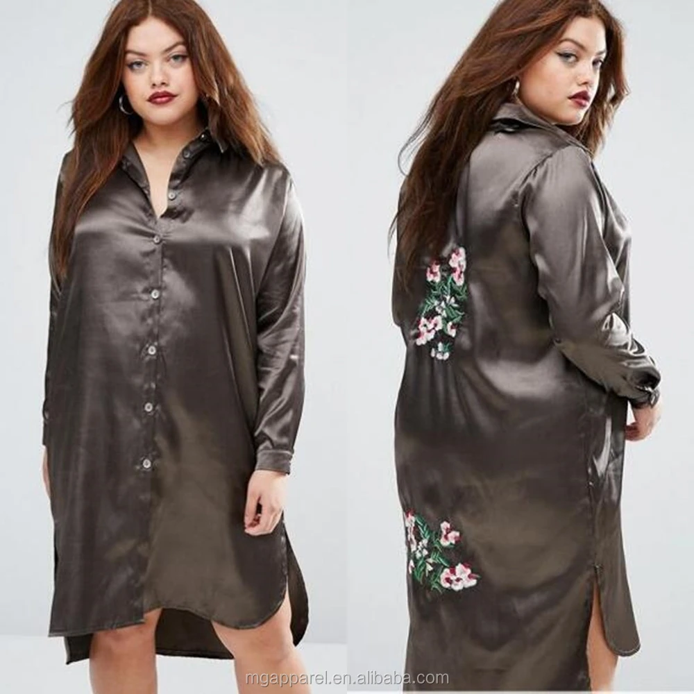 plus size satin shirt