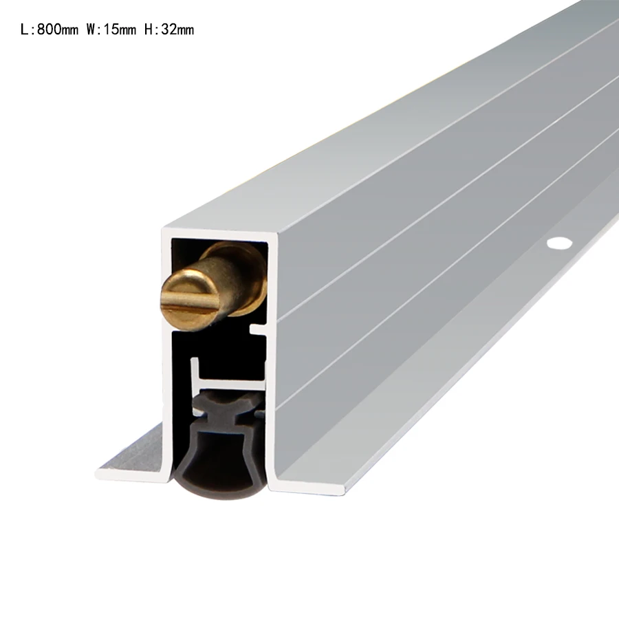 800mm Aluminium Profile Weatherstripping Automatical Drop Down Door Bottom Seals U Type Edge Sealing Bar for Wooden Door M002