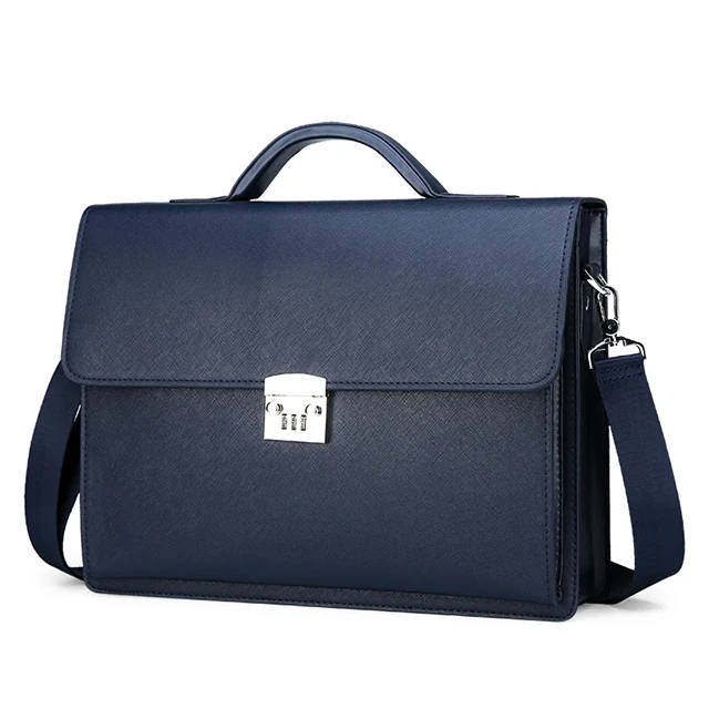 Factory Wholesale Business Handbag Men's Password Lock Anti-theft Cross  Grain Pu Leather Briefcase 14-inch Computer Bag - Buy Office Bags For Men, Briefcase Locks,Multi-layer Portable Briefcase Product on Alibaba.com