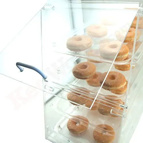 Factory Outlet 4 Tier Tray Rear Front Door Donut Pastry Display Case Acrylic Display Desserts Cookie Baking Showcase for Sale