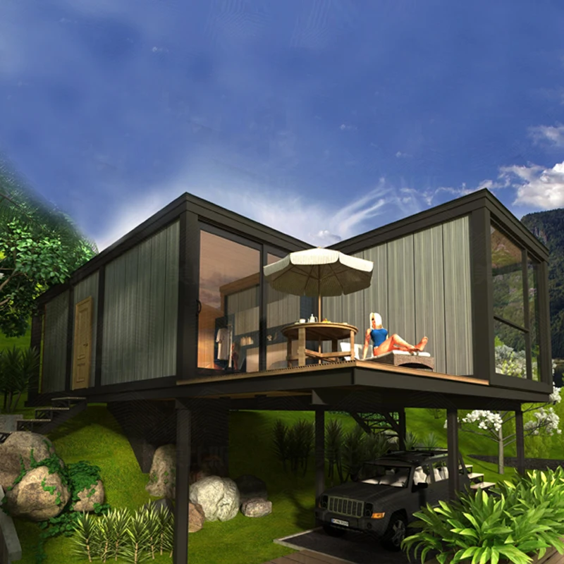 One Carport Prefabricated Modular Houses Modern Cheap Prefab Homes for Sale