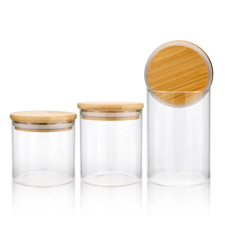 1 Oz 2 Oz 4 Oz 8 Oz 10 Oz Transparent Food Spice Glass Bamboo Wooden Lid  Container Storage Jars For With Bamboo Cork Lid - Buy 1 Oz 2 Oz 4