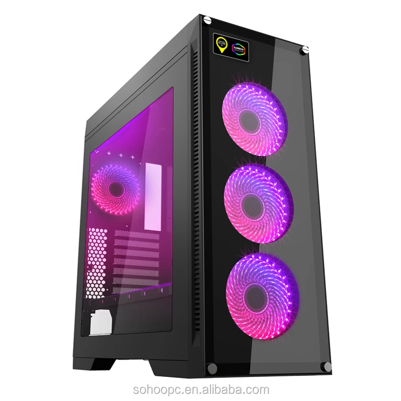 Full Tower ATX Computer Gaming case With Dual Tempered Glass Side Panel ARGB  Fans