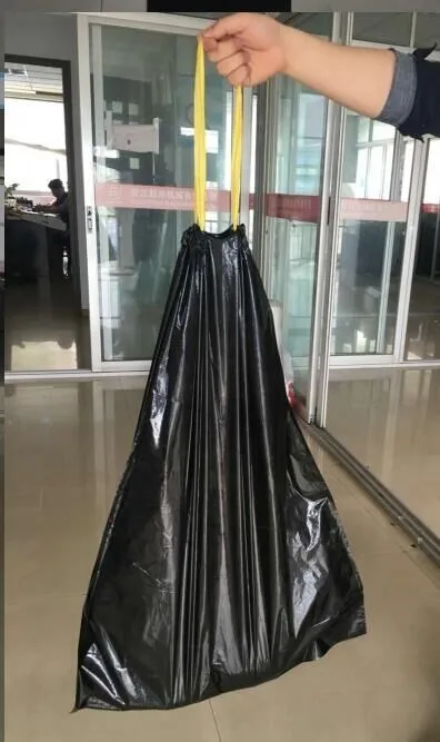 Fully Automatic High Speed Latest Design Overlap Interleaved Rolling Drawstring Garbage Bag Cutting and Bag Making Machine