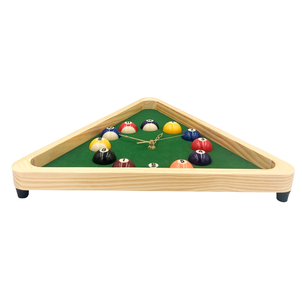 Треугольная стойка для бассейна 13 дюймов кварцевые настенные часы с цельной деревянной