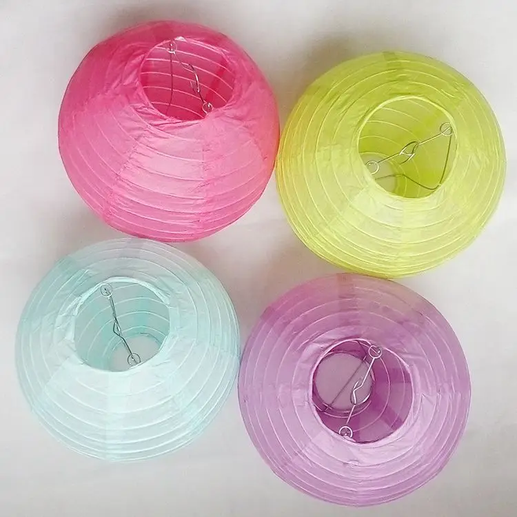 Оптовая продажа, индивидуальная печать, китайские декоративные подвесные Круглые красочные бумажные лампы, бумажные фонари