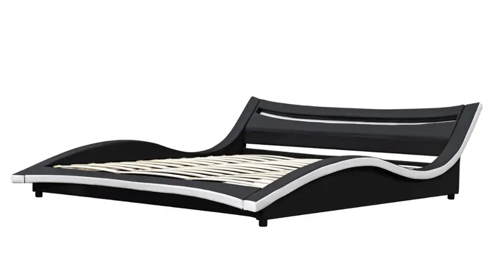 Italia Style Luxury Curve Bed Super king Size Leather Bed