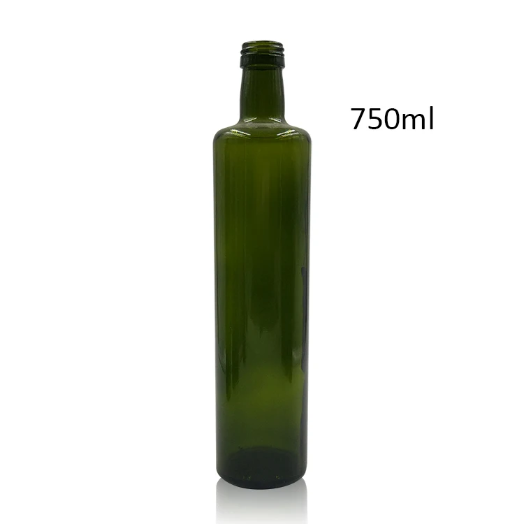 100ml 250ml 500ml 750ml Round Antique Green Glass Oil and Vinegar Bottle Set