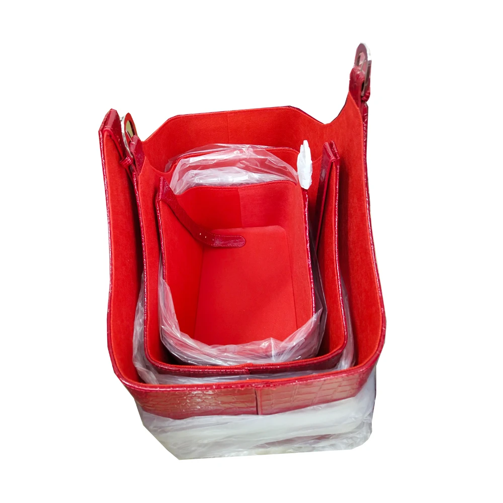 Подарочная корзина для хранения из ПУ кожи с