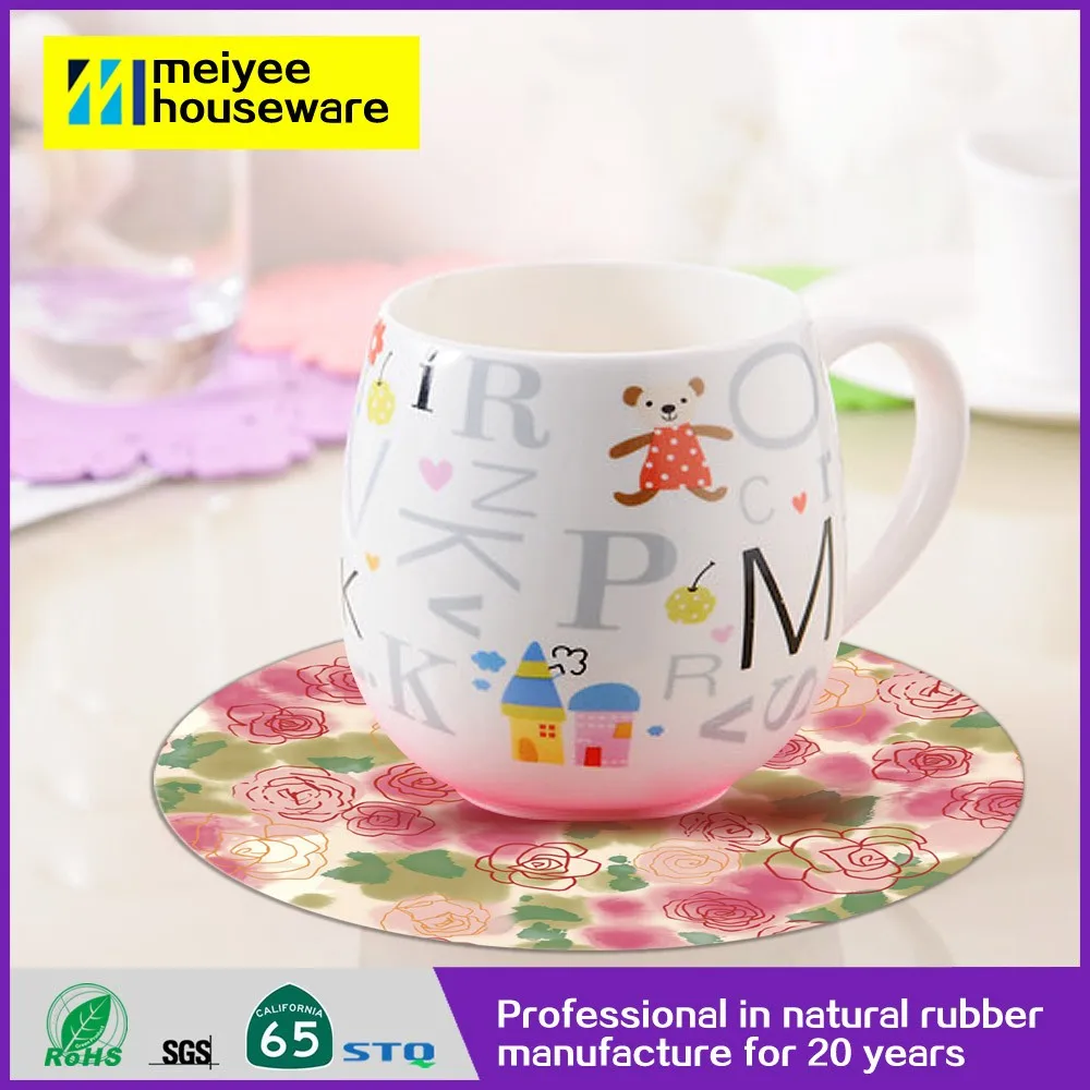 Превосходный материал в китайском стиле, набор водонепроницаемых подставок из натурального каучука с индивидуальным принтом
