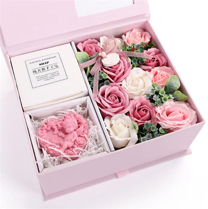 K-0465 Soap Rose Gift Box Soap Rose Flower Gift Box Petal Soap Box Gift ...