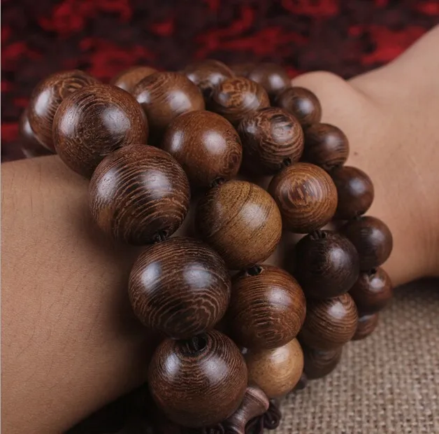 Chinese Popular Buddhist Hand Chain Mala Wood Prayer Beads