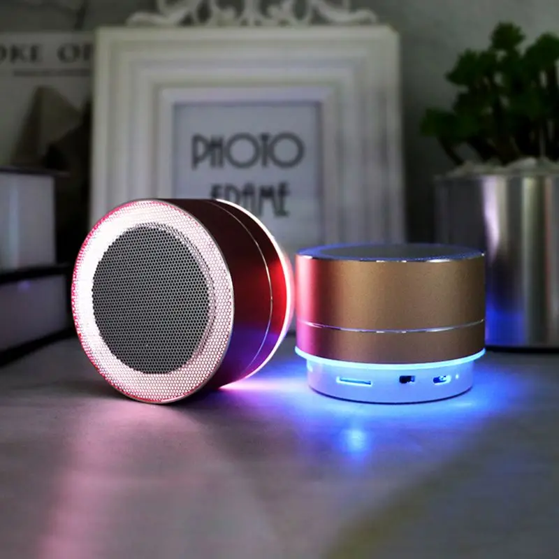 Wireless A10 LED Glowing Bluetooth Receiver Hands-free Music Player Metal Bluetooth Speaker for iPhone xiaomi Oppo