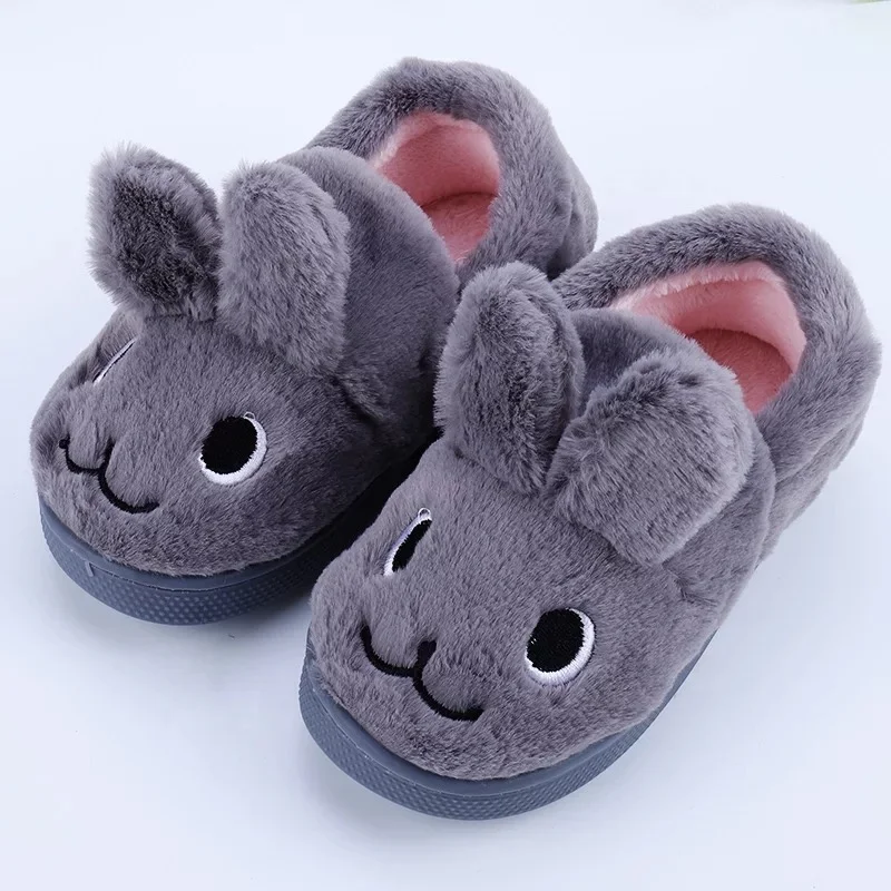 winter rabbit animal children  indoor plush slipper shoes
