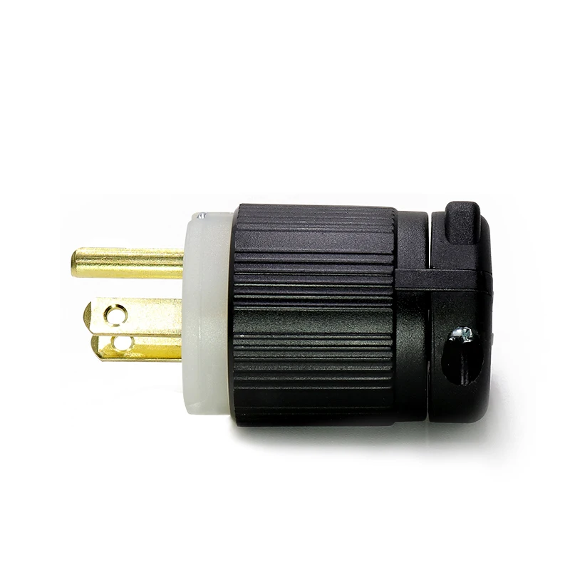 Spina Elettrica Temco NEMA 5-15P 15A 125V - Maschio A Lama Dritta, Ricambio UL, Nera