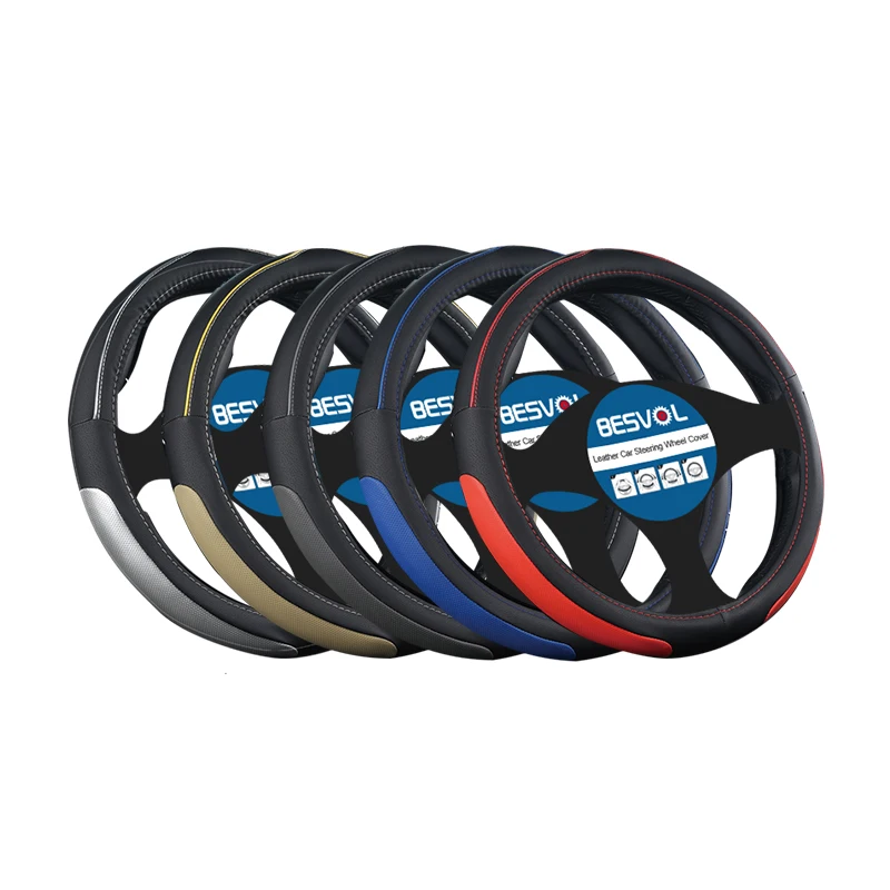 
FX-P-002 пользовательский двухцветный кожаный автомобиль рулевое колесо крышка микрофибра искусственная кожа 