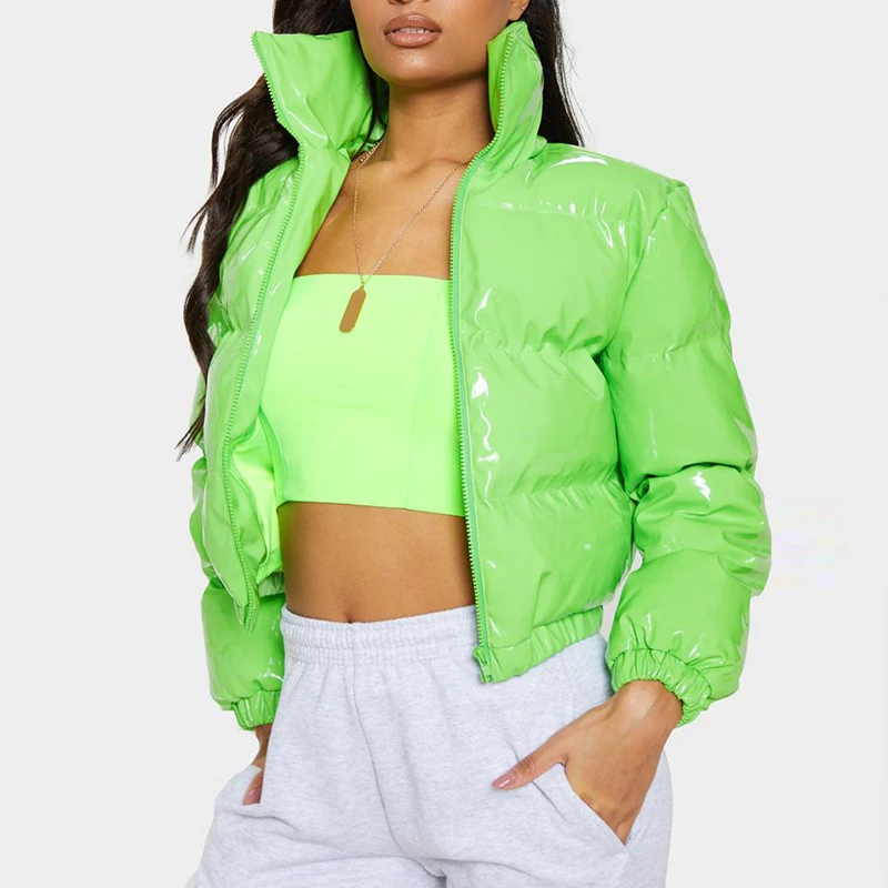 Lime Green Bubble Coat | tyello.com