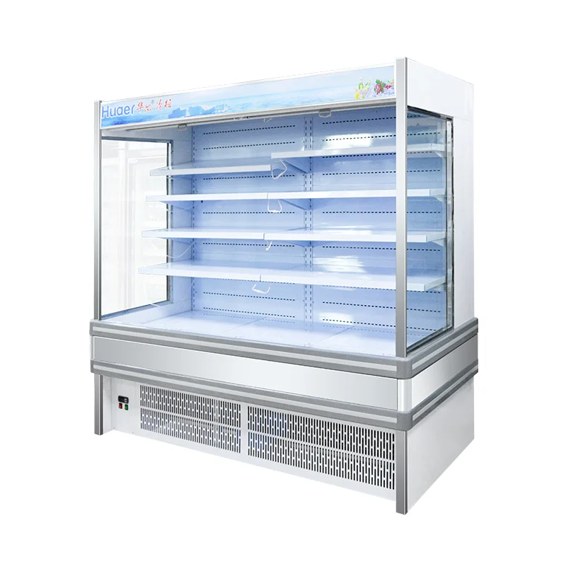 Supermarket Fridge Open Air Curtain Display Used Vegetable Cooler