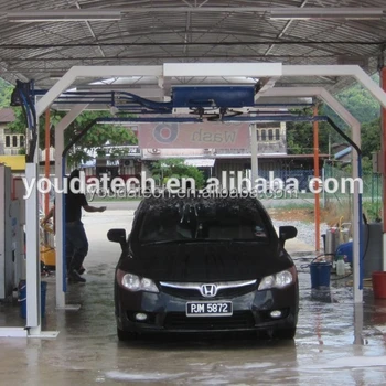 car wash machine self service with water spray, foam and drying