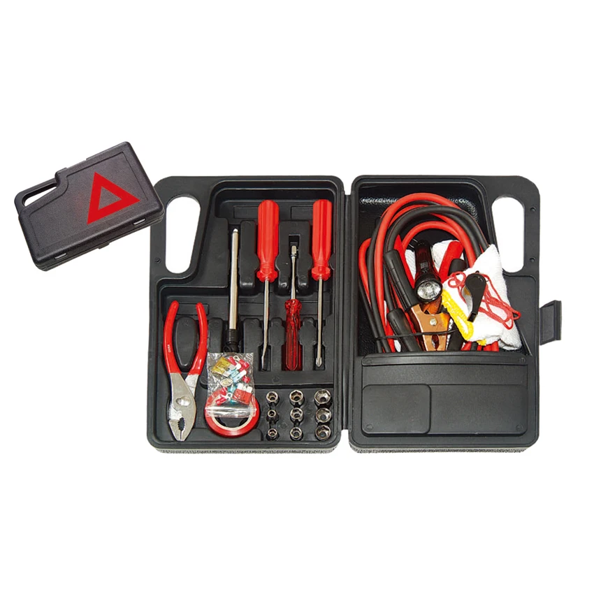 Factory Wholesale New Road Car Emergency Tool Kit With Booster Cable