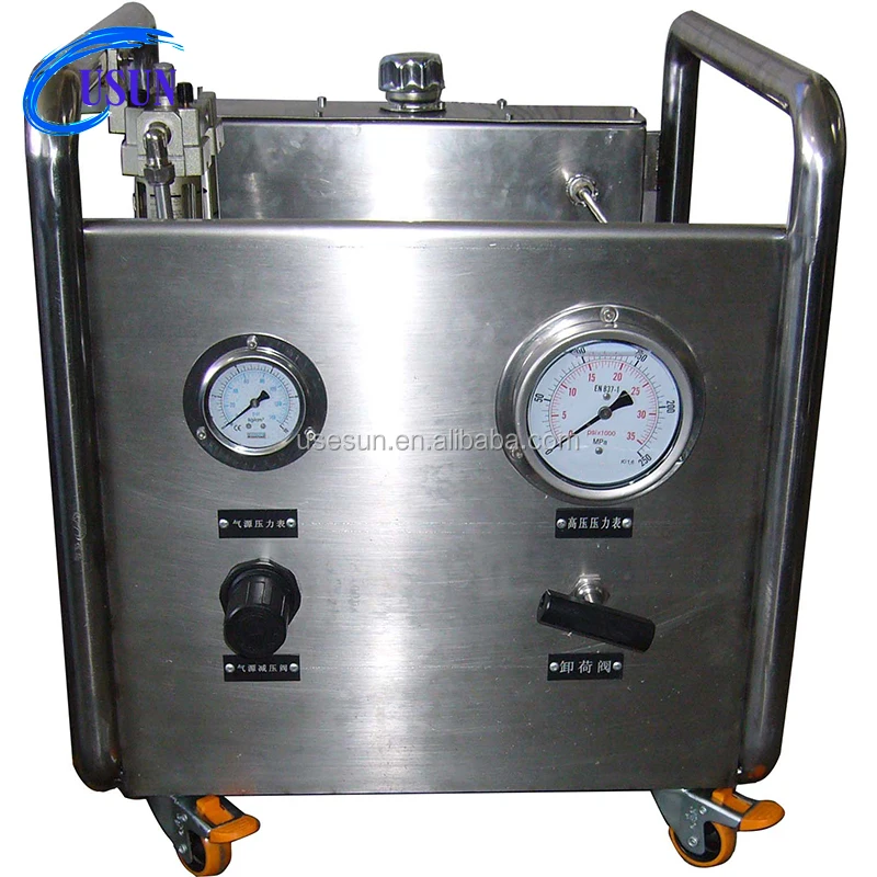 Portable USUN Model:USAH 80-3200 Bar Compact Movable air driven hydraulic pressure testing pump Equi