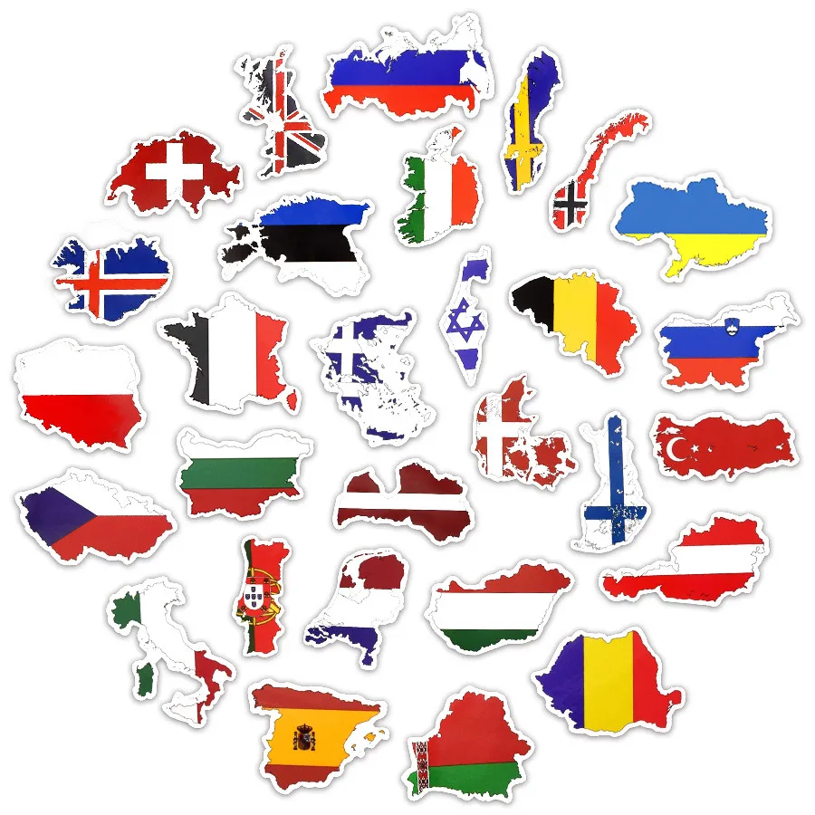 World Flags Stickers National 37Pcs Map Children Adult Teens Teacher Toddlers Water Bottles Laptop Car Travel Luggage Suitcase Skateboard Vinyl Bike Motorcycle Decal Graffiti Patches Bumper Cellphone 