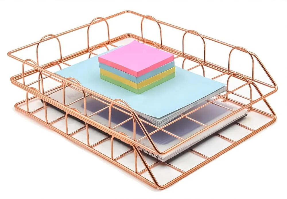 
 Офисные принадлежности, металлический Настольный органайзер, Штабелируемый органайзер для документов, букв  