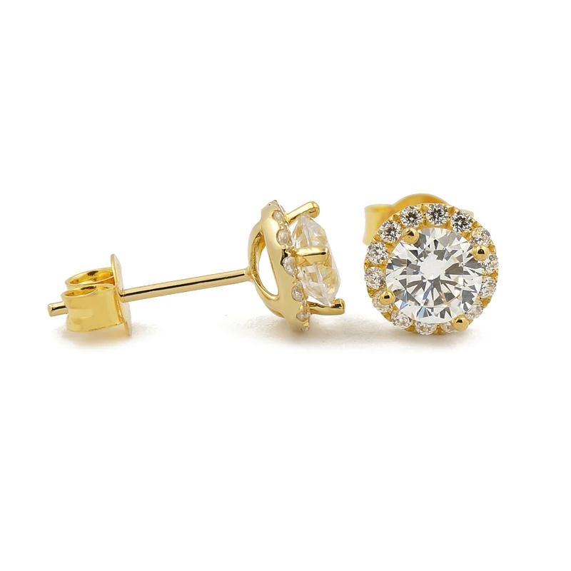 JJ_gold 即購入大歓迎 18K Gold Earrings with CZ Stones - Perfect for Any Occasion