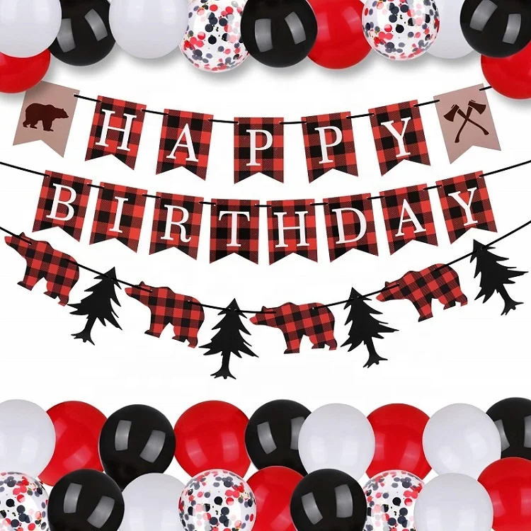 Happy Birthday Banner Black Red White Latex Confetti Balloons For Baby Shower Birthday Party Supplies Buy Party Balloon Set Birthday Balloon Set Balloon Happy Birthday Set Product On Alibaba Com