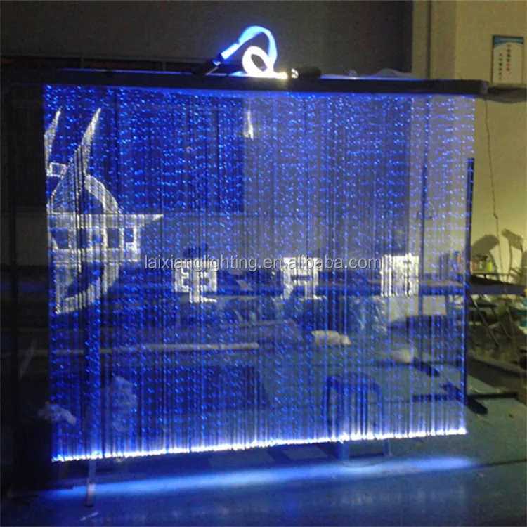 
 Colorful waterfall optical fiber curtain lighting decoration made by sparkle glowing optical fiber  